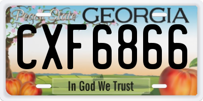 GA license plate CXF6866