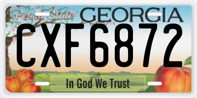 GA license plate CXF6872