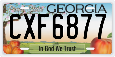GA license plate CXF6877