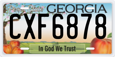 GA license plate CXF6878