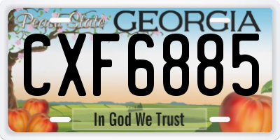 GA license plate CXF6885