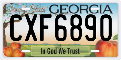 GA license plate CXF6890
