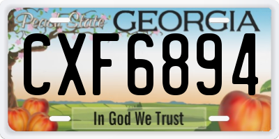 GA license plate CXF6894