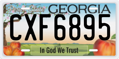 GA license plate CXF6895