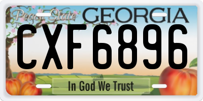 GA license plate CXF6896