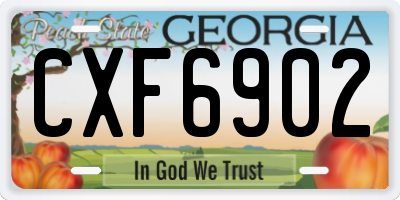GA license plate CXF6902