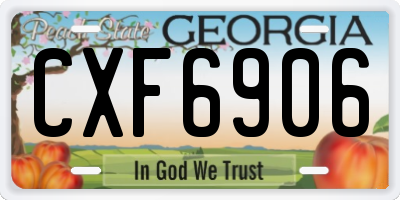 GA license plate CXF6906