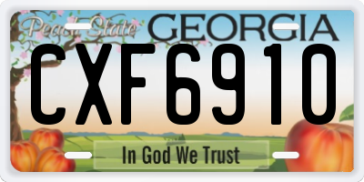 GA license plate CXF6910