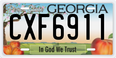 GA license plate CXF6911