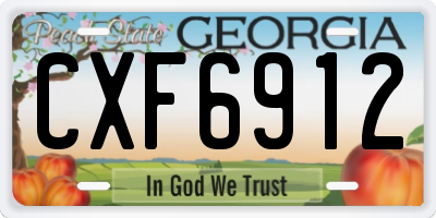 GA license plate CXF6912