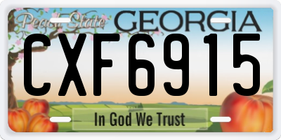 GA license plate CXF6915