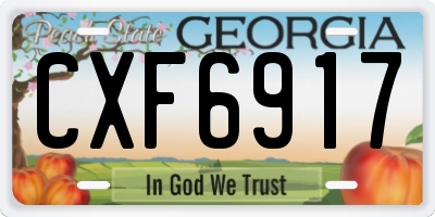 GA license plate CXF6917