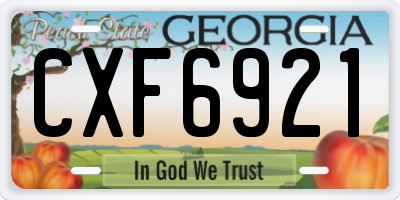 GA license plate CXF6921