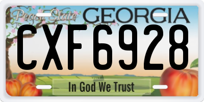 GA license plate CXF6928