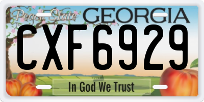 GA license plate CXF6929