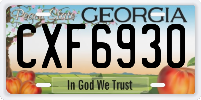 GA license plate CXF6930