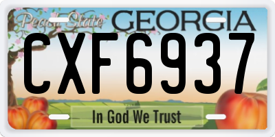 GA license plate CXF6937