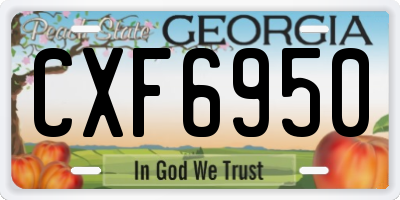 GA license plate CXF6950