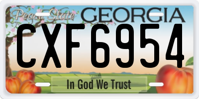 GA license plate CXF6954