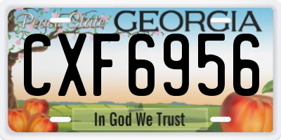 GA license plate CXF6956