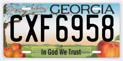 GA license plate CXF6958