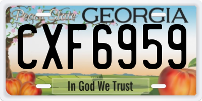 GA license plate CXF6959
