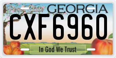 GA license plate CXF6960