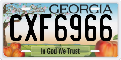 GA license plate CXF6966