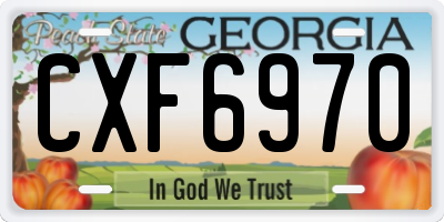 GA license plate CXF6970