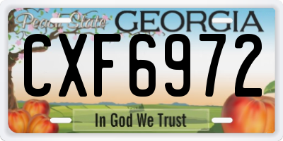 GA license plate CXF6972