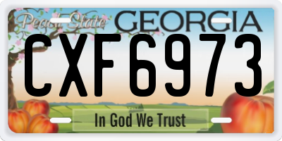 GA license plate CXF6973