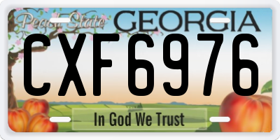 GA license plate CXF6976