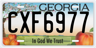 GA license plate CXF6977