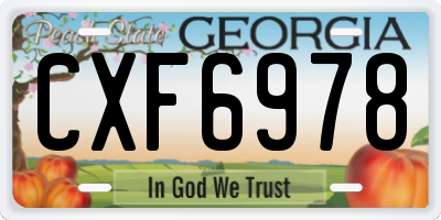 GA license plate CXF6978