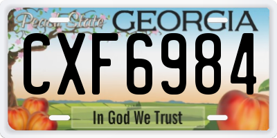 GA license plate CXF6984