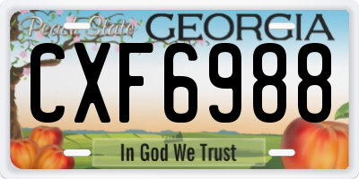 GA license plate CXF6988