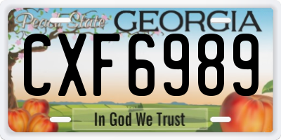 GA license plate CXF6989