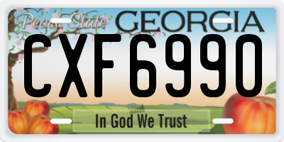 GA license plate CXF6990