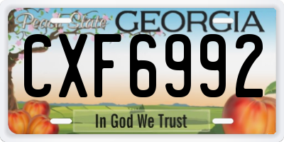 GA license plate CXF6992