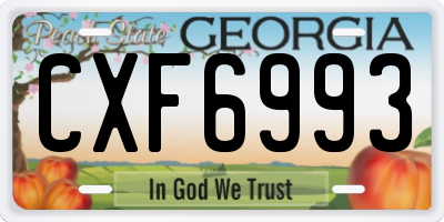 GA license plate CXF6993