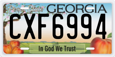 GA license plate CXF6994