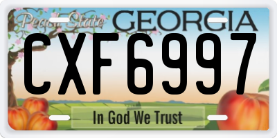 GA license plate CXF6997