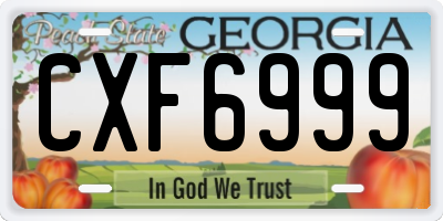 GA license plate CXF6999