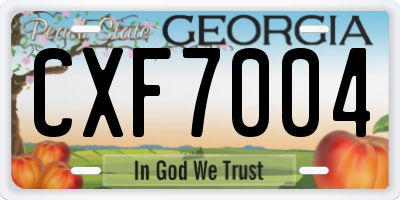GA license plate CXF7004