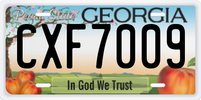 GA license plate CXF7009