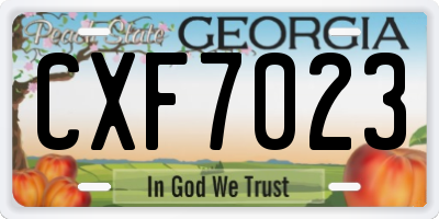 GA license plate CXF7023