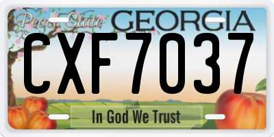 GA license plate CXF7037