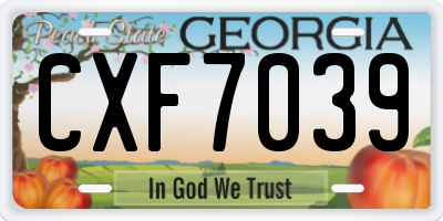 GA license plate CXF7039