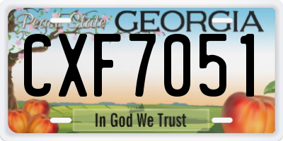 GA license plate CXF7051