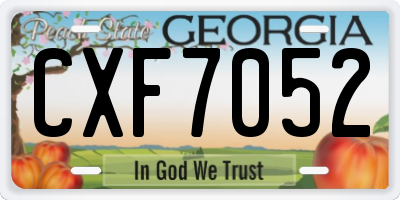GA license plate CXF7052